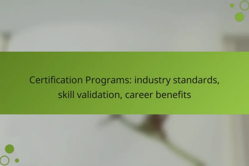 Certification Programs: industry standards, skill validation, career benefits