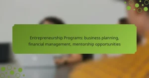 Entrepreneurship Programs: business planning, financial management, mentorship opportunities