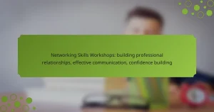 Networking Skills Workshops: building professional relationships, effective communication, confidence building