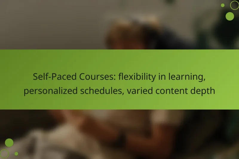 Self-Paced Courses: flexibility in learning, personalized schedules, varied content depth