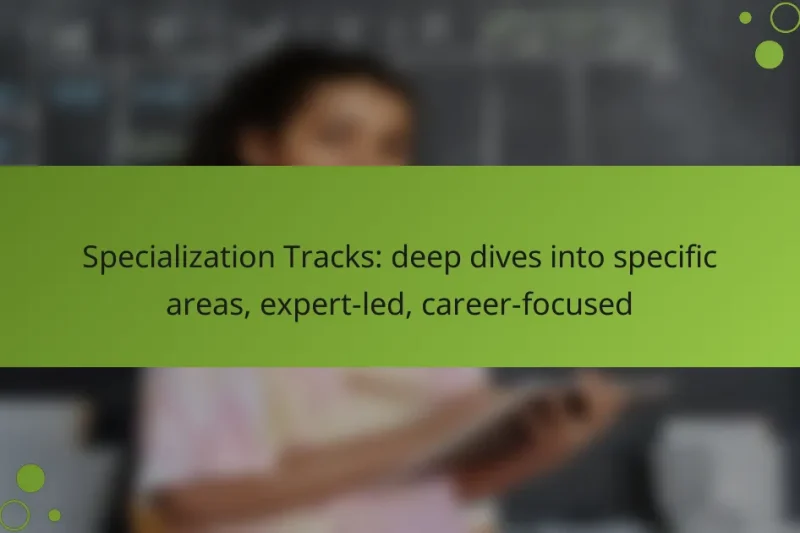 Specialization Tracks: deep dives into specific areas, expert-led, career-focused