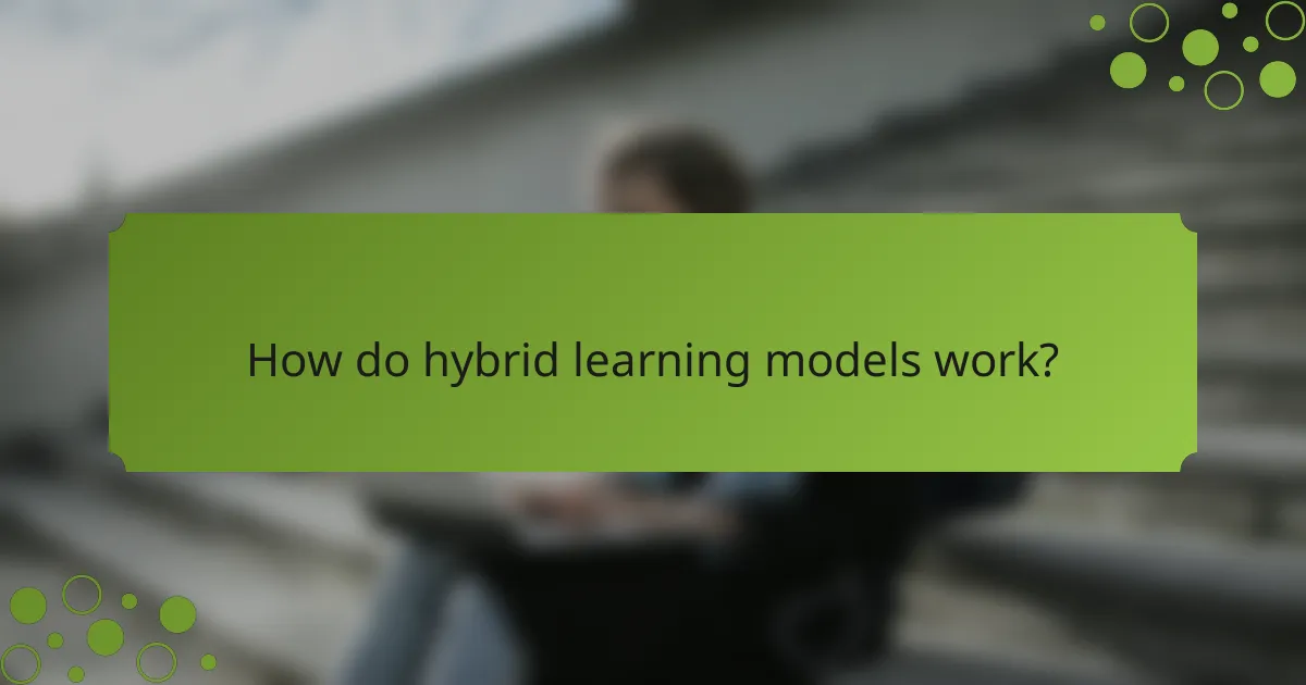 How do hybrid learning models work?