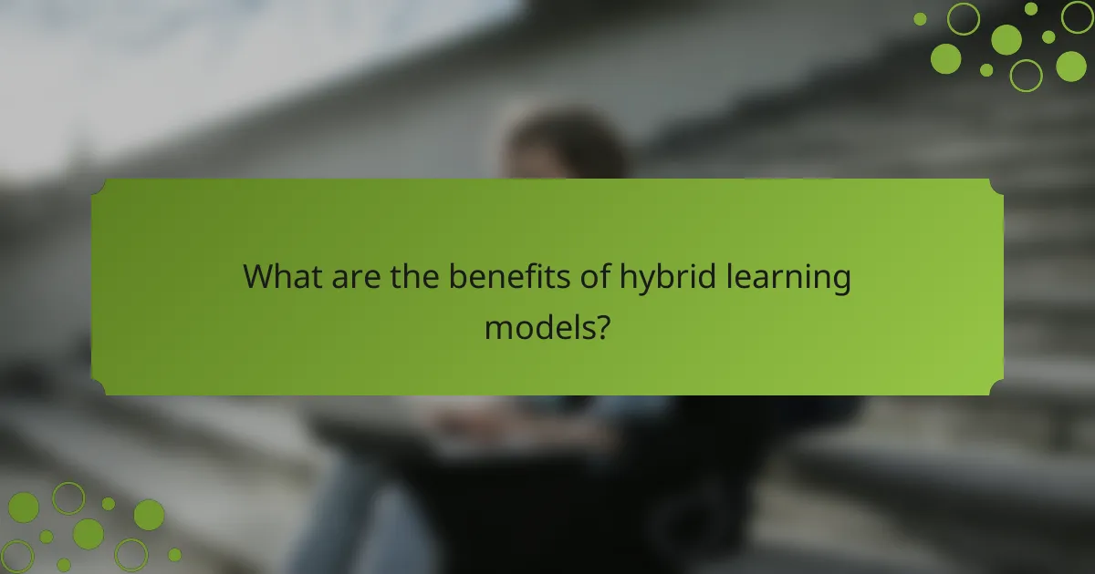 What are the benefits of hybrid learning models?