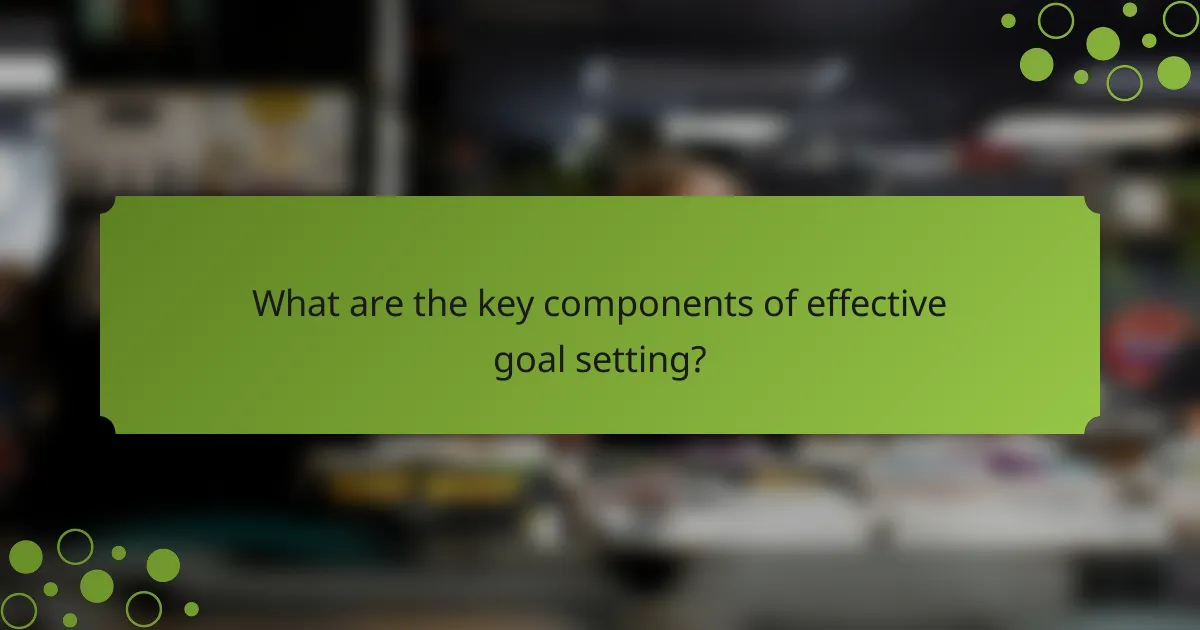 What are the key components of effective goal setting?